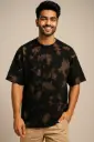 Oversized Brown Black Tie-Dye T-Shirt 