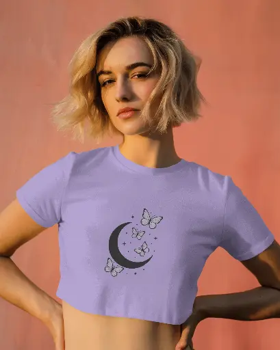 Mauve Myst Printed Crop Top